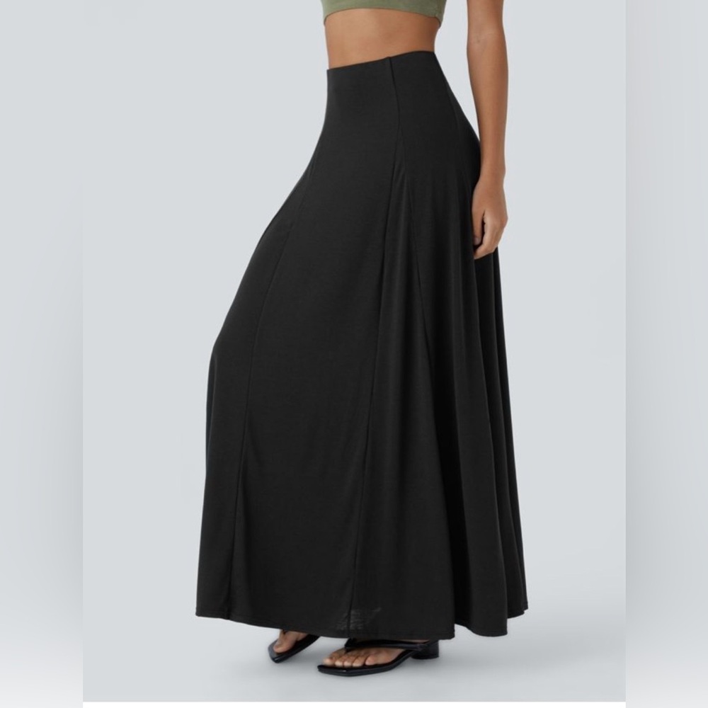 NWT Halara High Waisted Side Zipper Maxi Casual Flare Skirt Size Medium - Picture 4 of 14